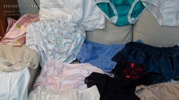 Panty couch with panties donated to me by "Vanityfair" another panty lover ...