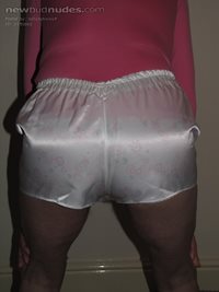 can you see my flowery panties through my silky shorts?