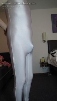 bulge in white lycra