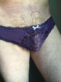 I changed my mind.  I think I want to CUM in these purple panties today