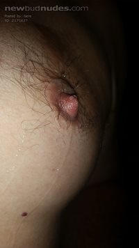 Someone mentioned a little cum on my pumped nipple...