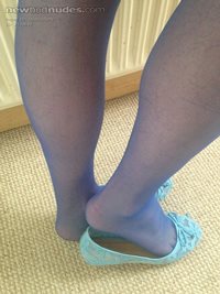 in blue stockings,i want your cum on my legs and feet