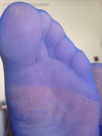 in blue stockings,i want youto suck these nylon toes