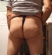 my ass in cut off panty hose thong