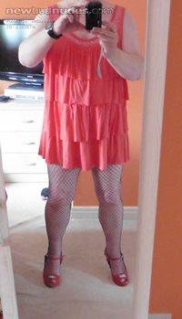 trying on a few new dresses while the wife is out.