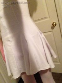 a white dress i found  i still have those pink undies on underneither