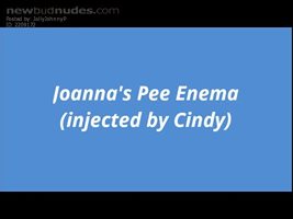 A pee enema - thanks Cindy for donating earlier!