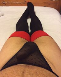 Red and black nylons