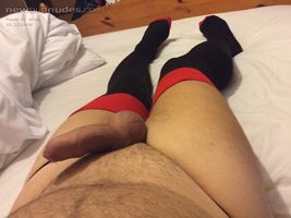 Red and black nylons