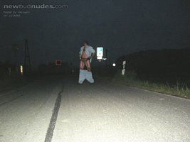 nude in female undies on the road - I´m so horny