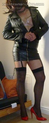Leather & stilettos....feels SO sexy