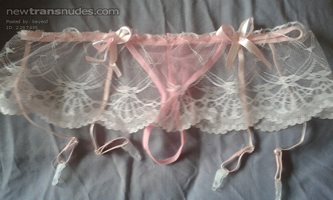 new pink stockings and suspender panties